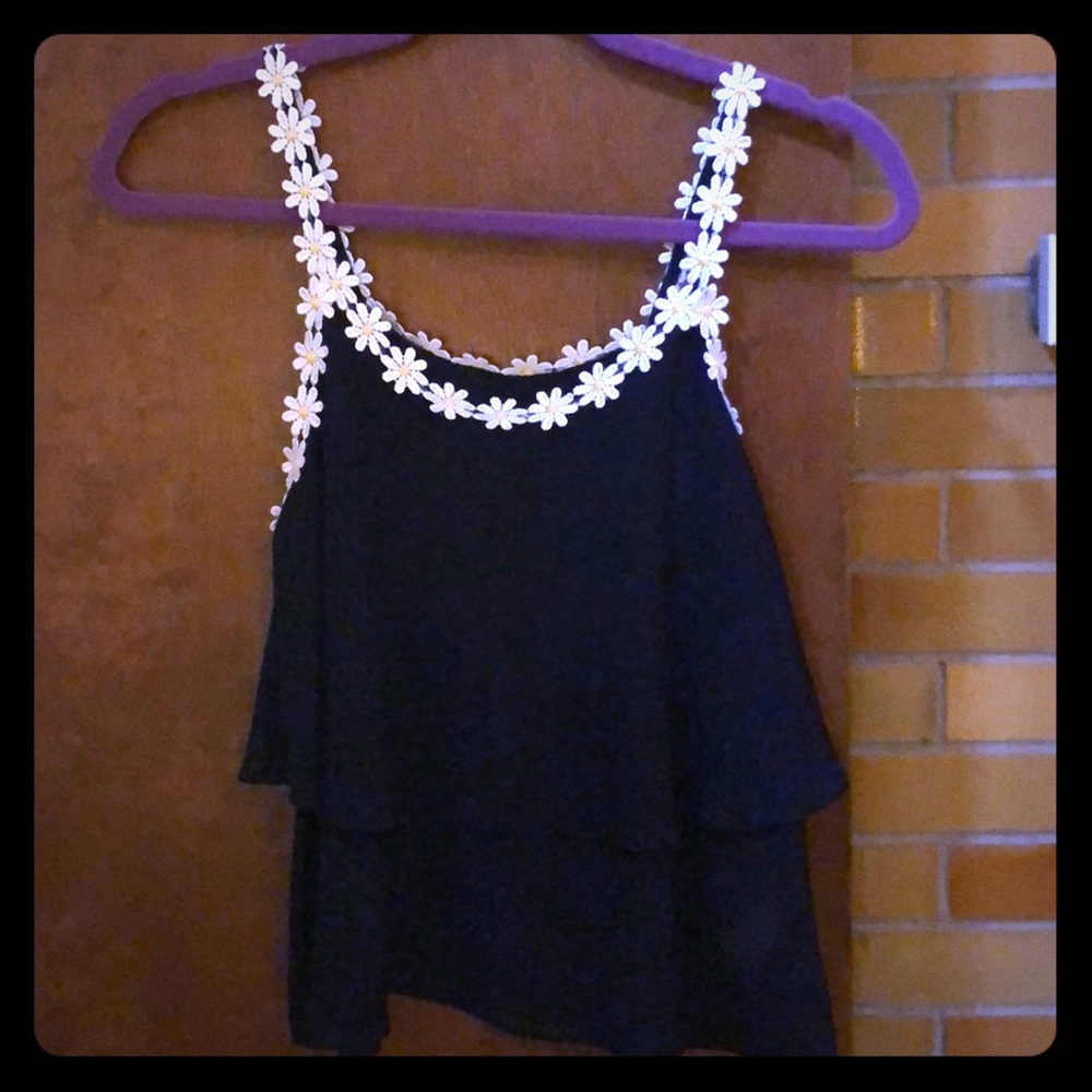 Navy flowered tank